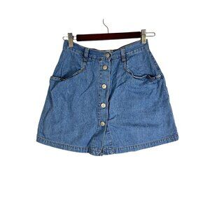 Vintage Denim Skort 9 Blue Retro 90s Y2K Western Classic Chic 80s Cowgirl Indie